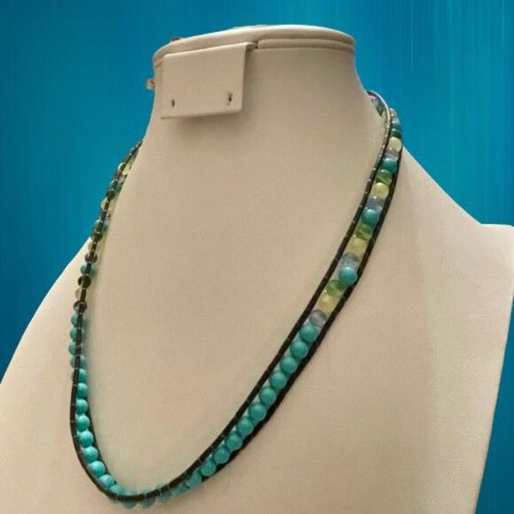 3 for $15 CLEARANCE Turquoise and Glass Beaded Strand Bracelet/Necklace - Picture 4 of 7